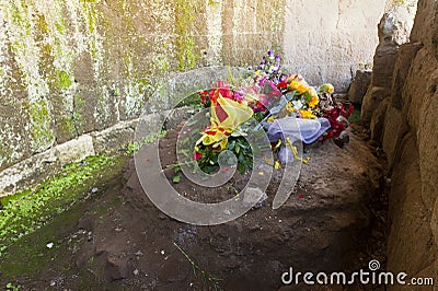 Julius Caesar`s Grave in the Roman Forum Editorial Stock Photo