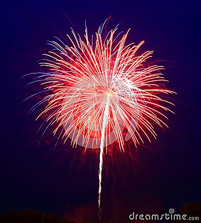 The July 4th fireworks Stock Photo