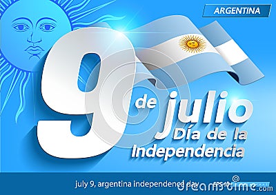 July 9 argentina independence day Vector Illustration