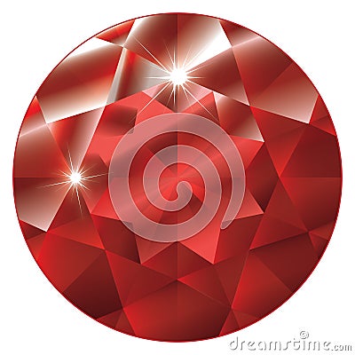 July Birthstone - Ruby Vector Illustration