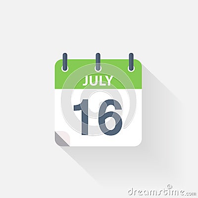 16 july calendar icon Stock Photo