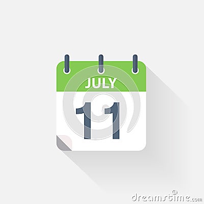 11 july calendar icon Stock Photo