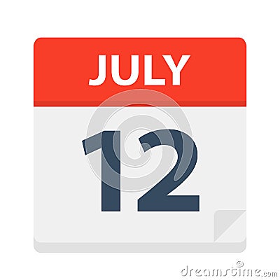 July 12 - Calendar Icon Stock Photo