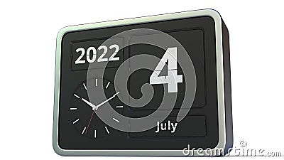 July 4, 2022 Date On The Flip Clock Calendar, 3D Animation Stock Footage -  Video Of Next, Page: 207236402