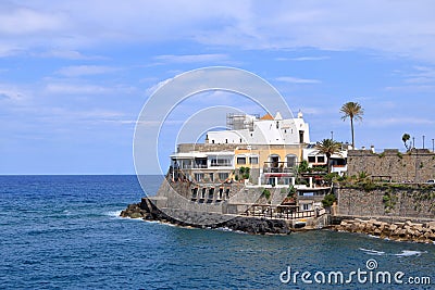 July 18 2021 - Forio, Ischia, Italy: landscape with sea, beach and harbor Stock Photo