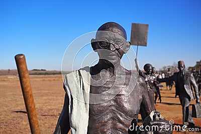 2 July 2019 - Ghandi sculpture at Maropeng, the Cradle of Humankind, Johannesburg, South Africa Editorial Stock Photo