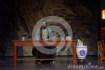 Scholar Wang Yangming-The second act: the night of the army-large historical drama, `Yangming three nights` Editorial Stock Photo