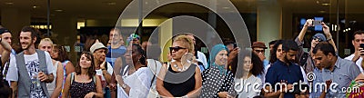 21 July 2018 - London, United Kingdom: Audience at the Africa Utopia Music Festival on London`s Southbank Editorial Stock Photo