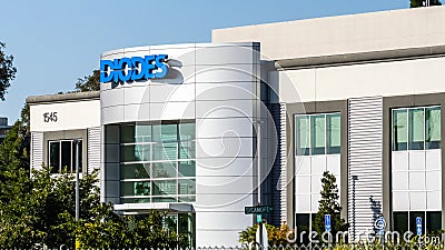 July 31, 2019 Milpitas / CA / USA - Diodes Inc headquarters located in Silicon Valley; Diodes is an American manufacturer and Editorial Stock Photo