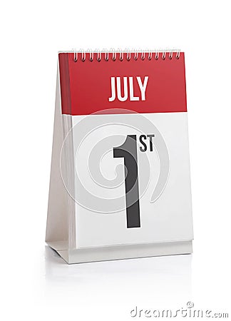 July Month Days Calendar First Day Stock Photo