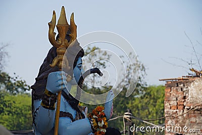 Close up of Shiva God Statue Editorial Stock Photo