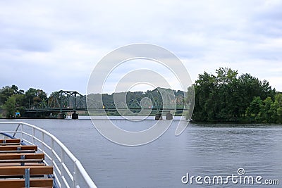 July 31 2023 - Potsdam, Berlin, Brandenburg, Germany: Glienicke Bridge used to connect West Berlin and East Germany on a cloudy Editorial Stock Photo