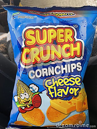 July 15 2022- Prifood Super Crunch Corn chips is an Asian products in Canada Editorial Stock Photo
