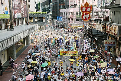 1 July protest in Hong Kong Editorial Stock Photo