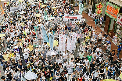1 July Protest in Hong Kong Editorial Stock Photo