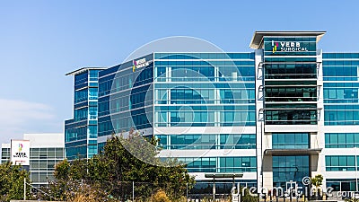 July 25, 2020 Santa Clara / CA / USA - Verb Surgical headquarters in Silicon Valley; Verb Surgical is a startup formed between Editorial Stock Photo