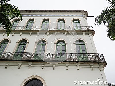 July 22, 2018, Santos, SÃ£o Paulo, Brazil, Valongo mansion in the historic center, current Pele Museum. Editorial Stock Photo