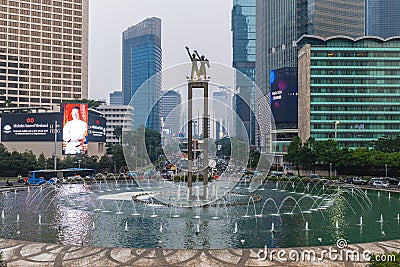 Selamat Datang Monument located in Central Jakarta, Indonesia Editorial Stock Photo