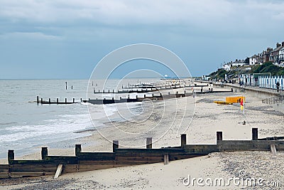 3 July 2023 - Southwold, Suffolk, UK: Editorial image of beach at Southwold Editorial Stock Photo