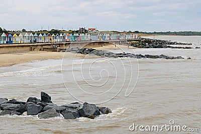 3 July 2023 - Southwold, Suffolk, UK: Editorial image of beach at Southwold Editorial Stock Photo