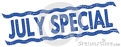 JULY SPECIAL text on blue lines stamp sign Stock Photo