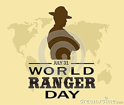 On July 31st, World Ranger Day honors the dedication, and crucial work rangers do every day around the globe. Vector illustration Vector Illustration