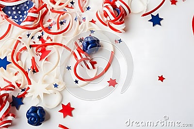 July 4th American Independance Day confetti, Generative AI Stock Photo