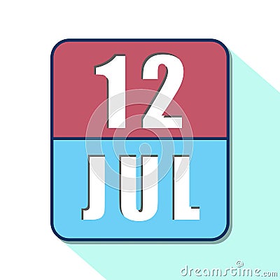 july 12th. Day 12 of month,Simple calendar icon on white background. Planning. Time management. Set of calendar icons for web Stock Photo