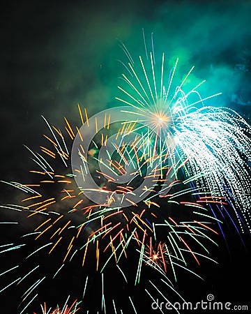 July 4th Fire Works Stock Photo
