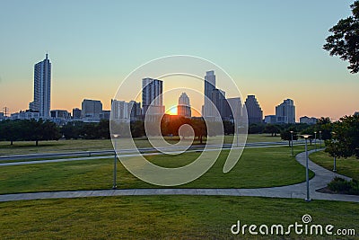 July 4th Sunrise Austin, Texas Editorial Stock Photo