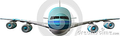 Jumbo Jet Airplane isolated Illustration Stock Photo