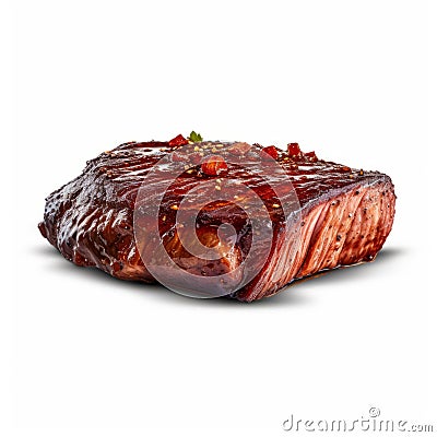 Jumbo Short Rib: Photorealistic Steak De Choclo On White Background Stock Photo