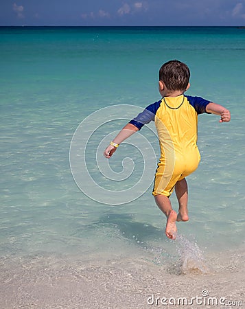 Jump in with both feet Stock Photo