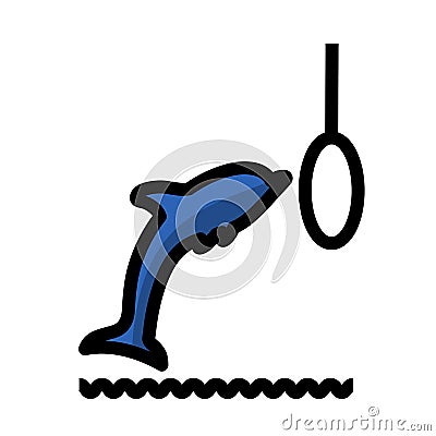 Jump Dolphin Icon Vector Illustration