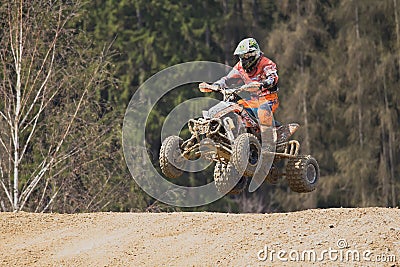 Jump with quad motorbike Editorial Stock Photo