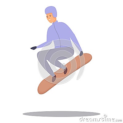 Jump snowboarding icon cartoon vector. Sport child Vector Illustration