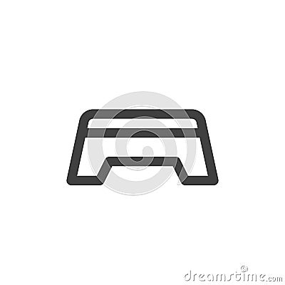 Jump squat step line icon Vector Illustration