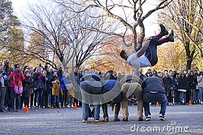 Jump street performance at central park new york Editorial Stock Photo