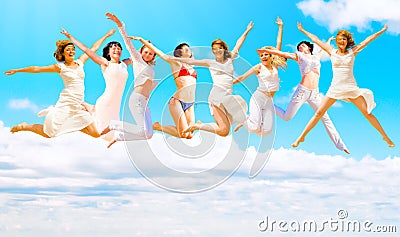 We jump to the sky Stock Photo