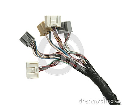 Jumper wire plug engine wiring harness Stock Photo