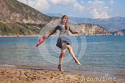 Jumpin woman Stock Photo