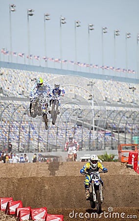 Jumping Bikes at Supercross Editorial Stock Photo