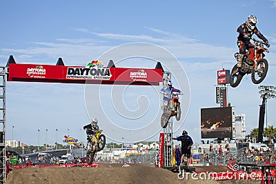 Jumping Bikes at Supercross Editorial Stock Photo