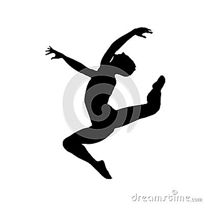 Jumping boy silhouette Stock Photo