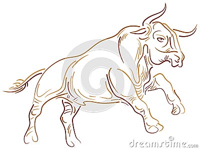 Jumping bull Vector Illustration