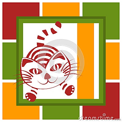 Jumping Cat Greeting Card Stock Photo