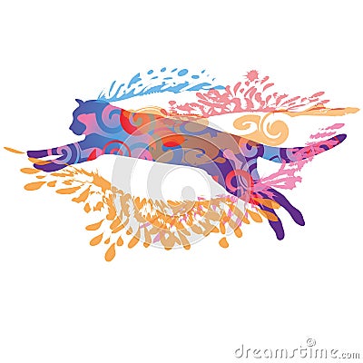 Jumping cat Vector Illustration