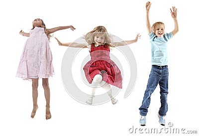 Jumping children Stock Photo