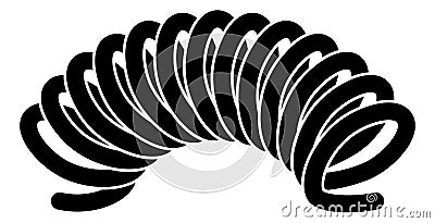 Jumping coil. Black metal helix of flexible spring Vector Illustration