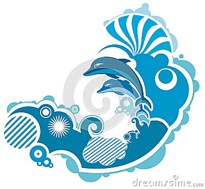 Jumping dolphin Vector Illustration